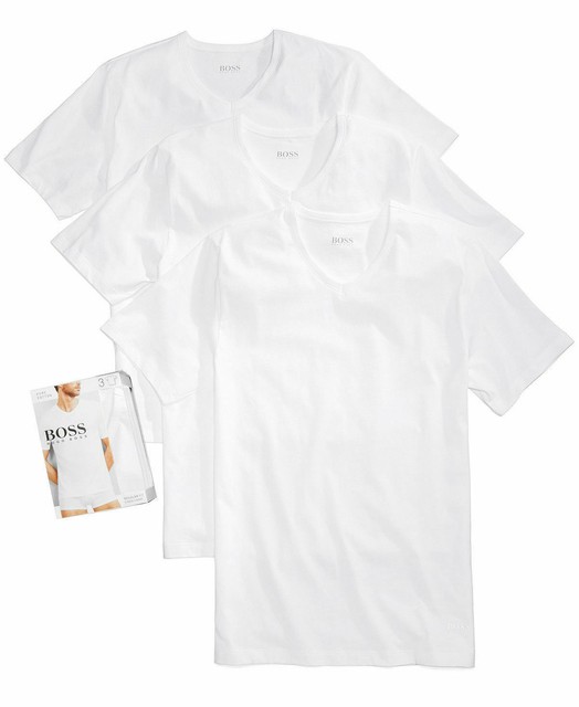 New Hugo Boss Men's Cotton 3 Pack V-Neck T-Shirt Undershirt / Black / S,M,L,XL | eBay
