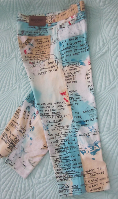 MOSCHINO Jeans Pants Italian Multicolor Graffiti Print Medium