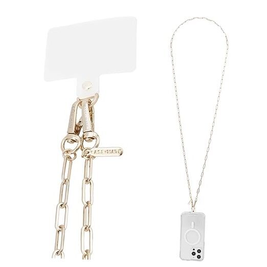 Crossbody Phone Lanyard/Chain [Works with All Phones] Hands-Free Cell Gold