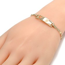 Kids ID Bracelet, Heart Cut-Out Style, 7mm Wide, 6 In Can be Engraved