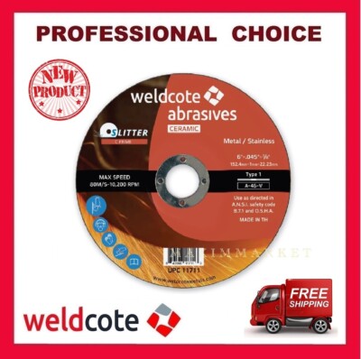 6'' X .045'' X 7/8'' Ceramic C-PRIME Slitter Cut Off Wheel Disc Choice of Quantity