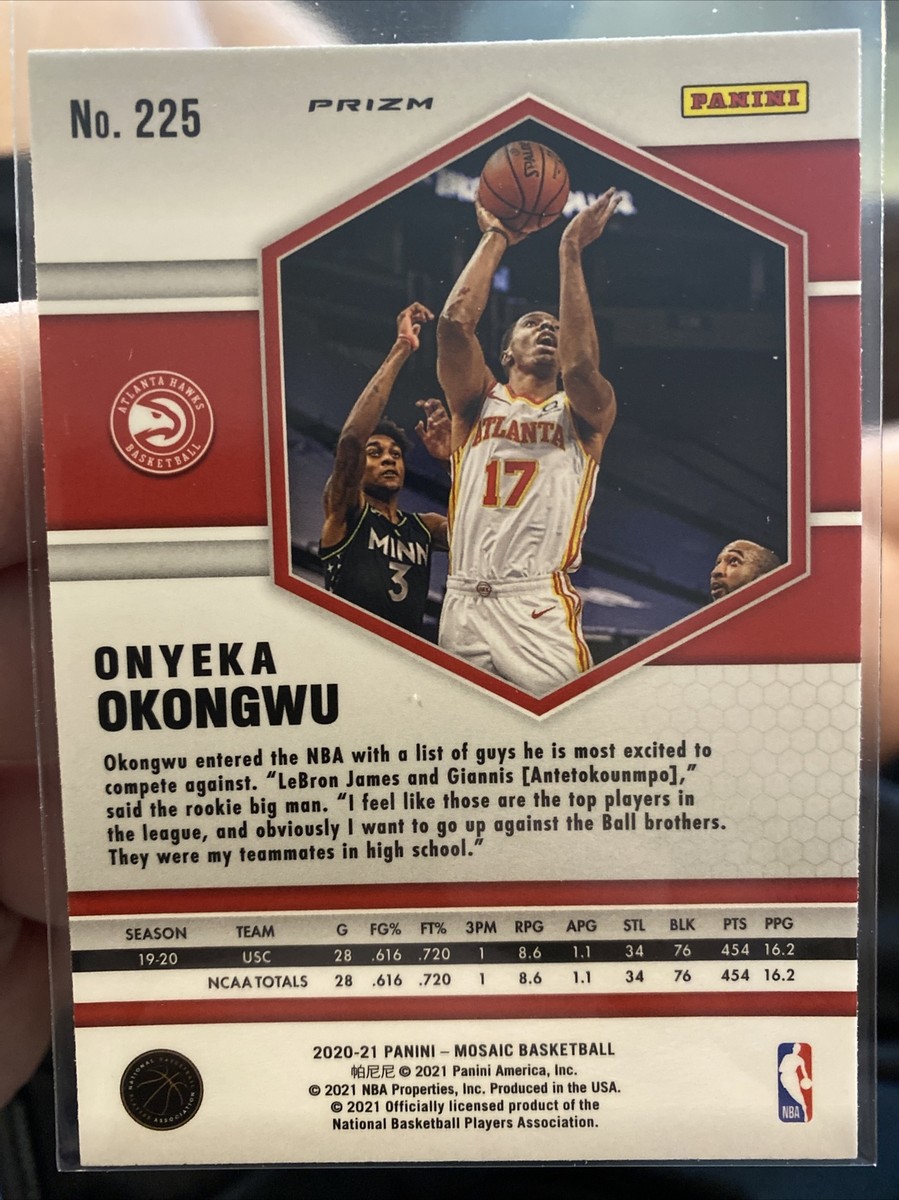 2020-21 Panini Mosaic Tmall #225 Onyeka Okongwu Gold Wave Prizm SP