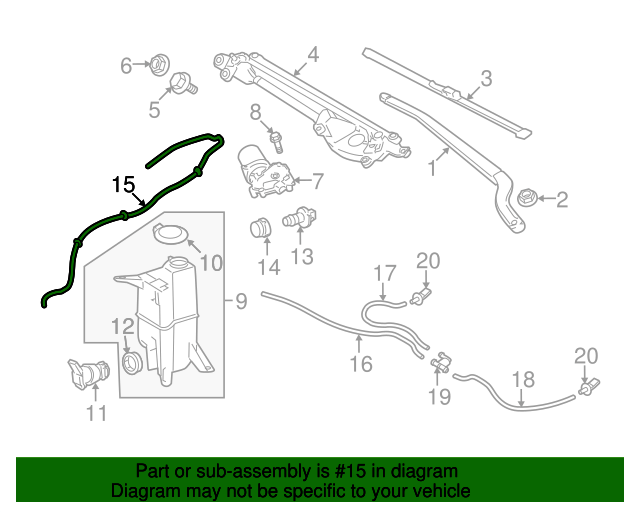 GENUINE OEM TOYOTA 08-22 SEQUOIA 07-21 TUNDRA WINDSHIELD WASHER HOSE ...