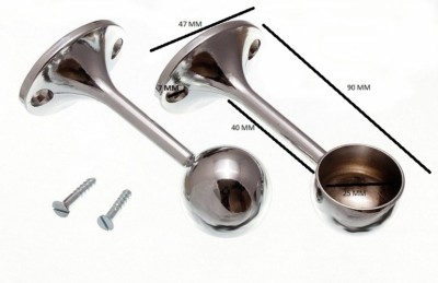 Towel rod rail socket end support bracket 25mm CP & screws Qty. pack of 2