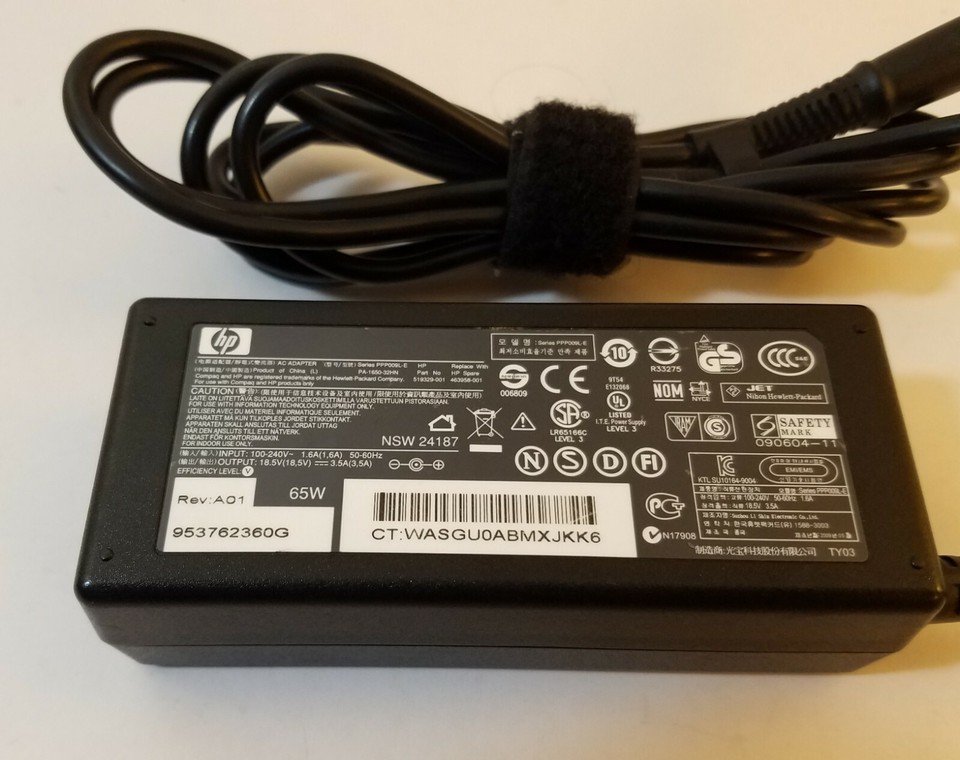 Genuine HP Laptop Charger Power Supply Cord - Models 463958-001, PPP009L, 463552-001