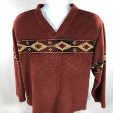 Vintage Cabelas Pullover Sweater Womens Geometric Design USA Made Size Large VTG