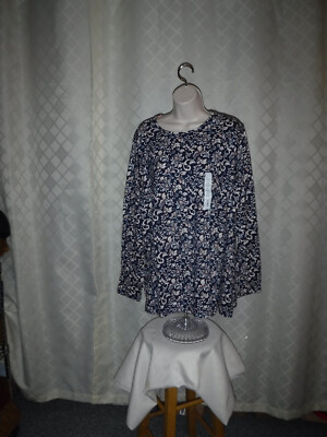 Size Plus Long Sleeve T-Shirts,3X,2X,1X, Croft & Barrow ,Multi Colors 100% cotto
