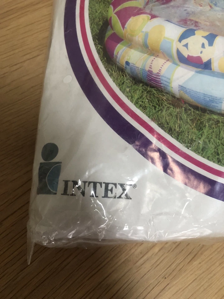 Vintage 90s INTEX Riviera Beach Pool 2-Ring Kids 50" x 9" Inflatable Swimming AG - Image 4 of 4