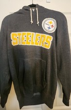 NFL Vintage Pittsburgh Steelers Sweatshirt Hoodie Medium Grey W Logo