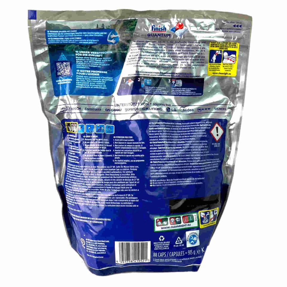 Finish Powerball Quantum All in 1 Geschirrspültabs Spülmitteltabs 88 Stück Tabs - Bild 3 von 3