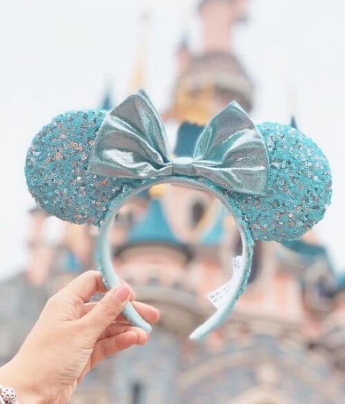 Retired Disney Parks Frozen Arendelle Aqua Blue Minnie Ears 