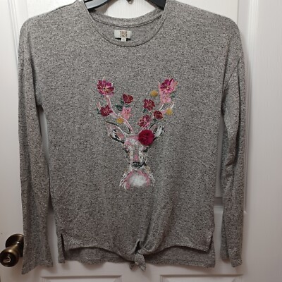 WOMEN'S JUNIORS TRUE CRAFT GRAY LONG-SLEEVE SHIRT SIZE XL