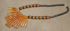 1980's Retro Necklace Acrylic Amber & Black Art Moderne Art Deco — photo 7