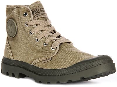 Palladium Pampa Hi Woodline Canvas Mens Boots Dusky Green US 13
