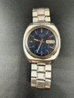 Seiko Automatic Watch 17 Jewels Vintage 7009-8109 Japan Blue Dial Prism Crystal