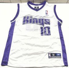 Sacramento Kings Mike Bibby NBA Jersey #10 Youth M Reebok Vtg White Basketball