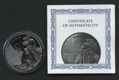 2025 GERMANIA MINT RAGNAROK HEIMDALL 5MARK BLACK SILVER .9999 FINE WITH COA