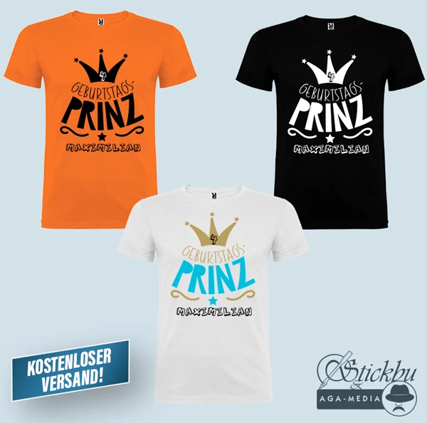 ROLY Kinder T-Shirt Geburtstag Shirt für Jungen Happy Birthday mit Wunschname & Zahl