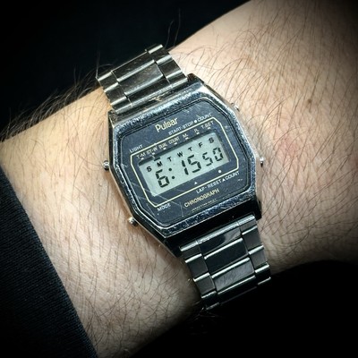 Vintage Pulsar Chronograph Digital Mens Watch Y756-5009 for sale