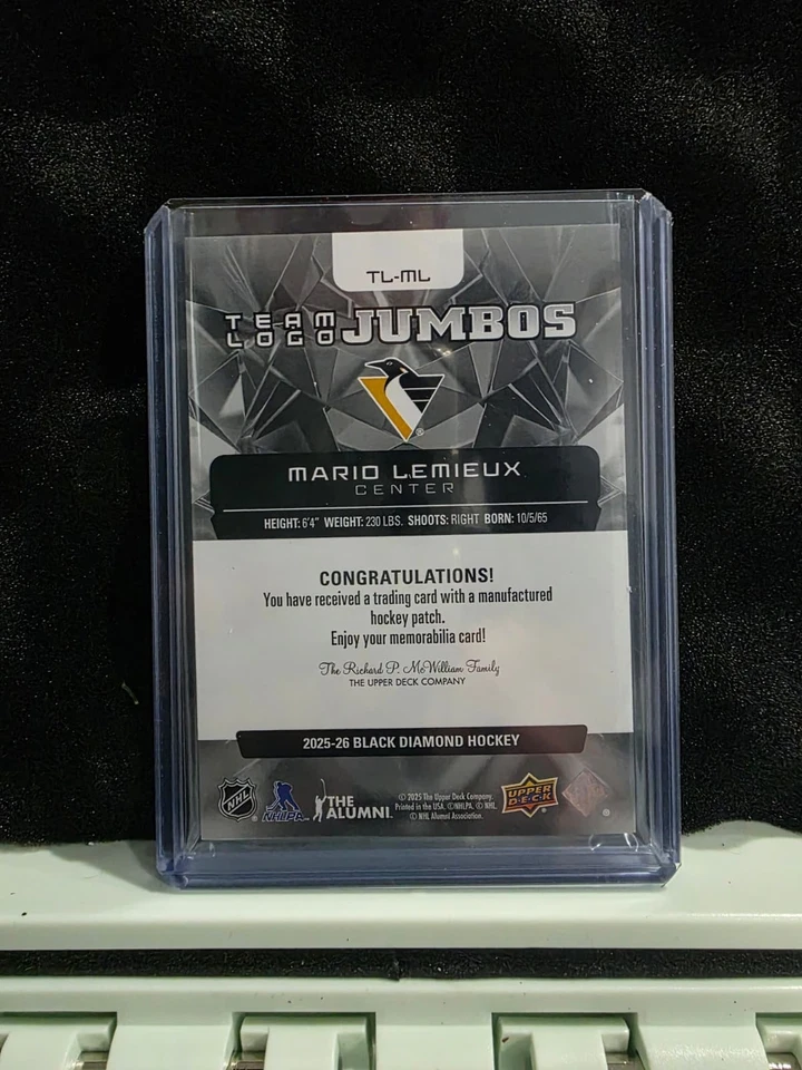 2025-26 Upper Deck Black Diamond Mario Lemieux Team Logo Jumbos All-Star TL-ML - Image 2 of 2