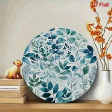 8 Flat Green Leaf Pattern Aluminum Art, Nature Theme Spring Foil Painting- Suita