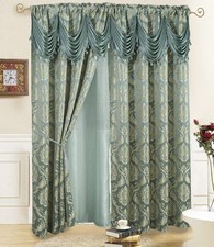 Jacquard Window Curtains For Living Room And Bedroom 54 W X 84 L Inches 2 Panel