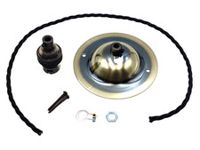 Large Ceiling Rose dome Pendant Set With B22 Lamp Holder Brushed Antique Finish