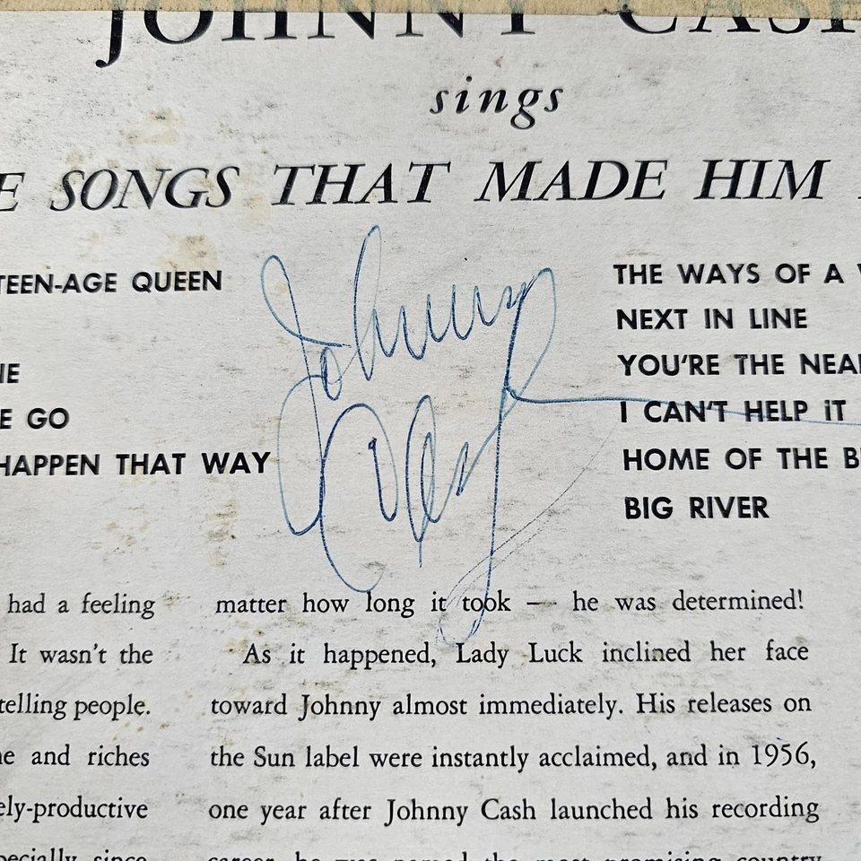 Johnny Cash Sings the Songs that Made Him Famous Sun SLP 1235 SIGNED!? Pls READ⬇ - Image 3 of 4
