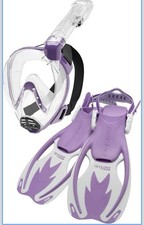 Cressi Junior Rocks Mask Fin Snorkel SET Purple White L/XL New