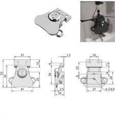 Iron Butterfly Twist Latch Keeper Toggle Clamp Silver Chrome Plated 6351A