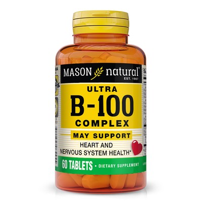 Mason Natural Vitamin B Complex Daily Immune Support 100 Count Easy Swallow T...