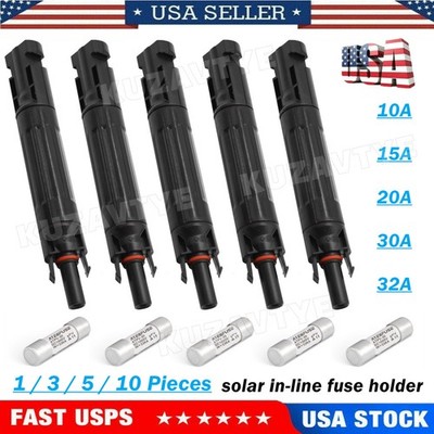 1~10PCS Fuses Holder Built in10A 15A 20A 30A 32A in-line Fuse Solar PV Connector