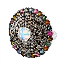 Stunning 3.48ctw Rose Cut Diamond Gemstone Studded Victorian Silver Ring Jewelry