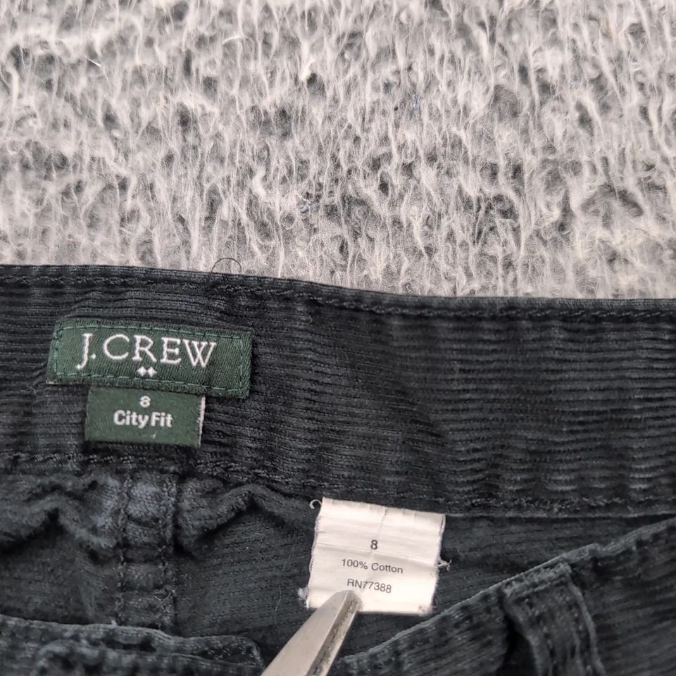 Pantalones J Crew Mujer 8 Negro Pana Calce Ciudad Pierna Recta Preppy Carrera Informal Foto 4 de 4