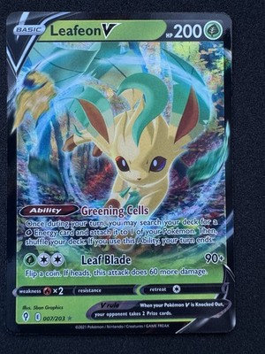 Leafeon V 007/203 Evolving Skies SWSH Full Art Ultra Rare 2021 Pokemon Card