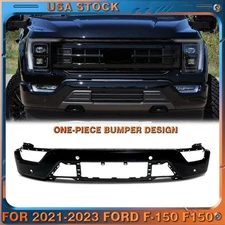 For 2021-2023 Ford F150 Front Bumper Face Bar 4 Park Sensor Holes Black Steel