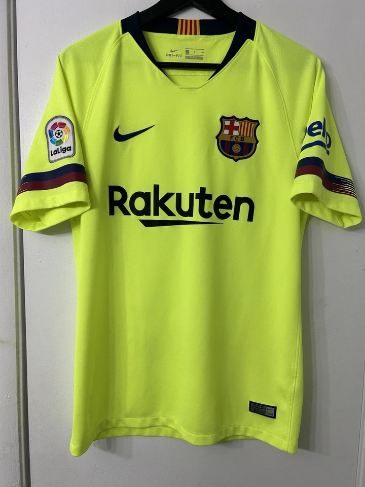 CAMISETA DE FUTBOL VISITANTE BARCELONA 2018 2019 NIKE 918990-703 #10 MESSI Foto 3 de 4