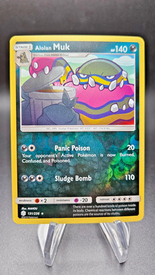 Alolan Muk REVERSE Holo 131/236 Sun & Moon Cosmic Eclipse Pokemon Card TCG NM