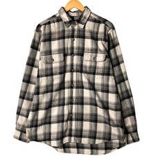 Used FIELD AND STREAM long-sleeved heavy flannel check shirt men's size XL e...