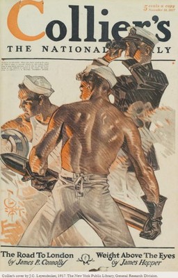 Joseph Christian Leyendecker : US Navy Sailor Collier s Cover Art Print 1917