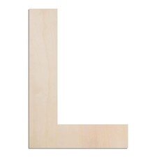 Large Wooden Letter L 12 Inch 1/4 Thick Big Wood Craft Wall Decor Unfinished