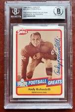 1989 Swell Football Greats #43 Andy Robustelli Autograph HOF Beckett Rams/Giants