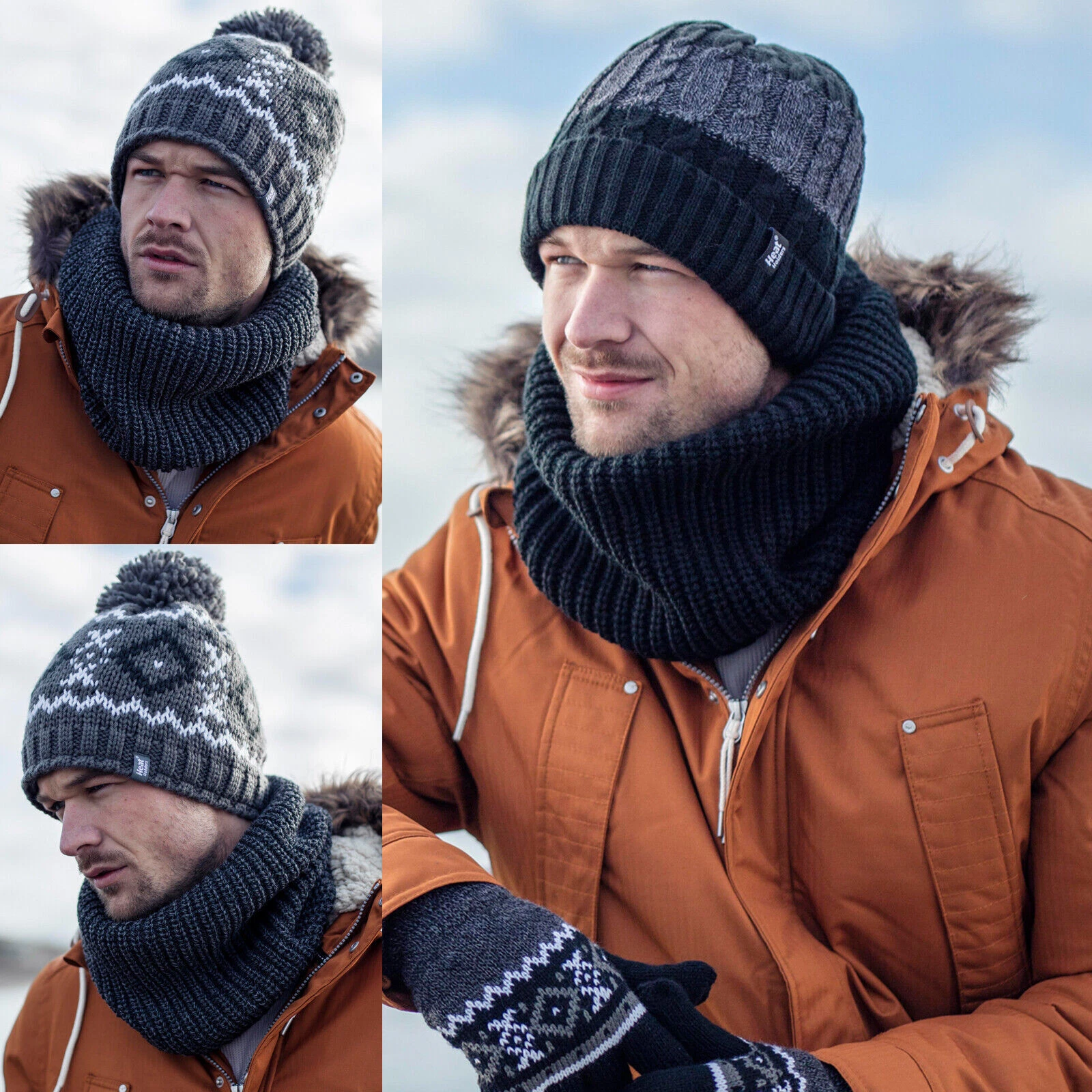 Heat Holders - Mens Thick Winter Fleece Lined Chunky Knit Thermal Neck Warmer
Opens in a new window