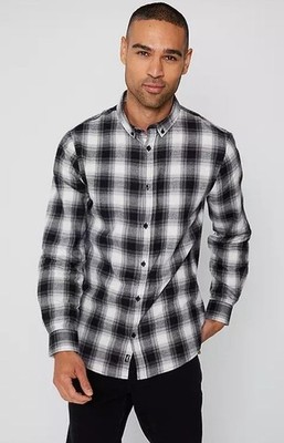 THREADBARE Hemd Flanell Grund In Schwarz Grindle Mittel (fm233-8)