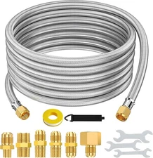 20 Feet High Pressure Braided Propane Hose Extension with Conversion Coupling 3/
