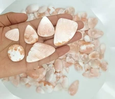 Scolecite! Wholesale Pink Scolecite Natural Loose Polished Cab - Scolecite 72667