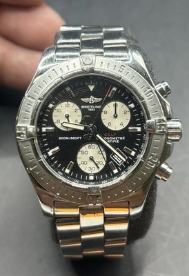 Breitling Colt Chronograph Stainless Steel Watch A73380 Working w/ New Battery