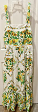 Farm Rio Papaya Salad Scarf Tie Open Back Floral Midi Dress XL Vacation Cruise