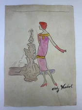 Andy Warhol COA Art Painting Original Drawing Vintage Paper Signed