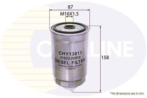 Fuel Filter Fits Hyundai Accent Getz H-1 H-1/Starex Matrix Kia COMLINE CHY13013